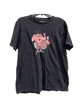 Raised by Wolves t-shirt pink drunk elephant drinking a martini tee SZ M